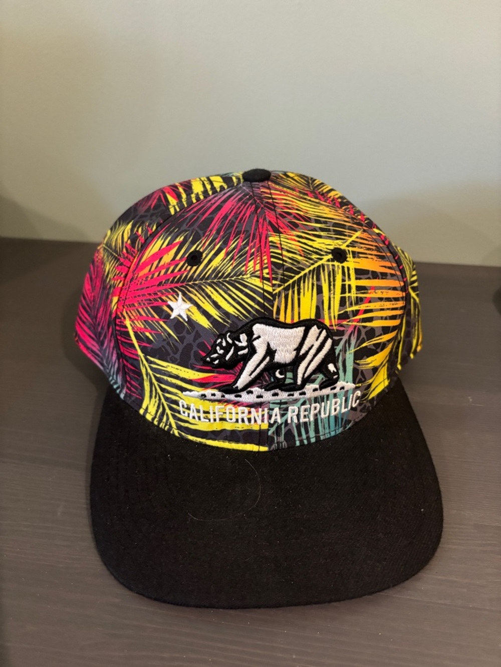 47 Brand California Republic Black Visor Tropical Palm Snapback Hat